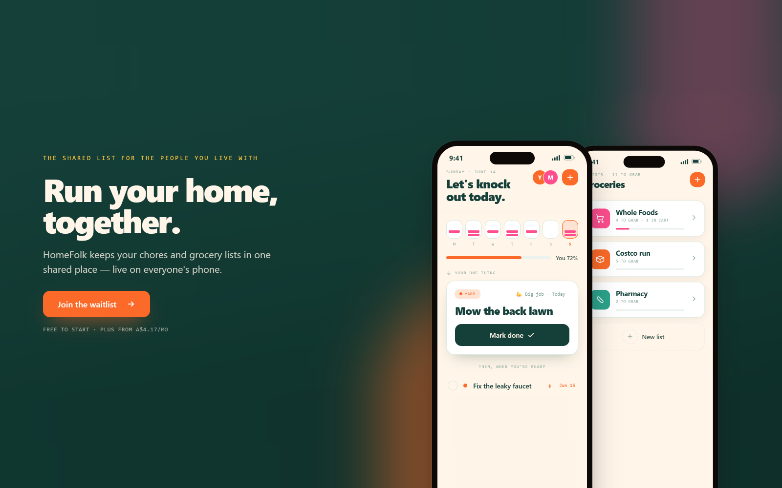 HomeFolk on iPhone
